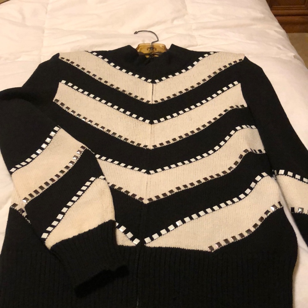 Black and white with silver and white flat beads